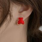 Bear Drop Earring 1 Pair - Red - One Size