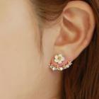 Rhinestone Shell Flower Earrings