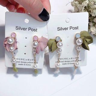 Floral Faux Pearl Drop Earring
