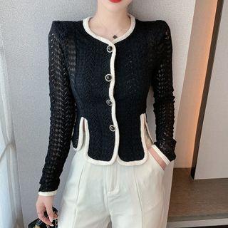 Side-slit Cardigan / Front-slit Straight Leg Pants