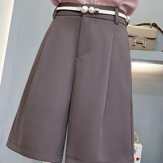High Waist Shorts / Short-sleeve Plain Shirt