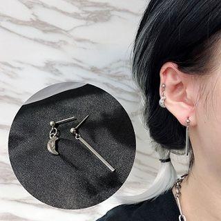 Non-matching Moon & Bar Dangle Earring