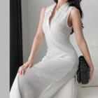 Sleeveless Maxi A-line Polo Dress