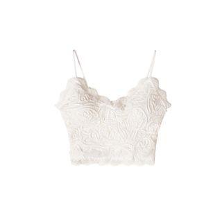 Plain Lace Crop Tank Top