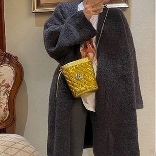Sashed Fluffy Long Cardigan