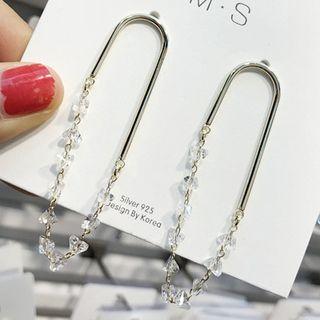 Rhinestone Loop Dangle Earring As Shown In Figure - One Size