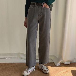 Washed Loose-fit Cotton Pants