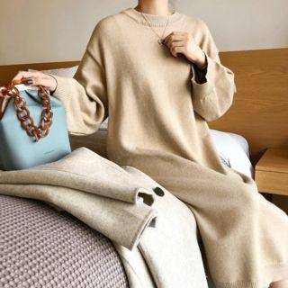 Round-neck Knit Long Dress
