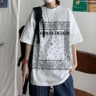 Lettering Paisley Print T-shirt / Set
