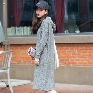 Long-sleeve Hooded Pullover Midi Dress