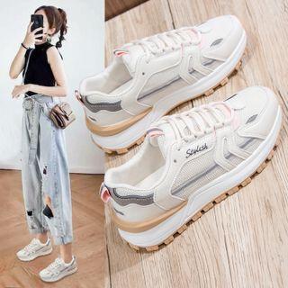 Color Block Lace-up Chunky Sneakers