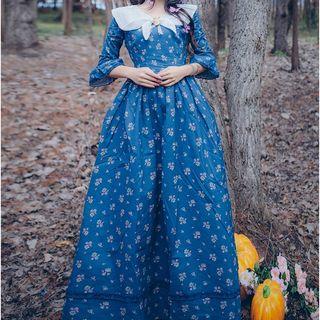 Ruffled Floral Maxi Dress