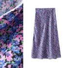 High Waist Floral Print Maxi Skirt