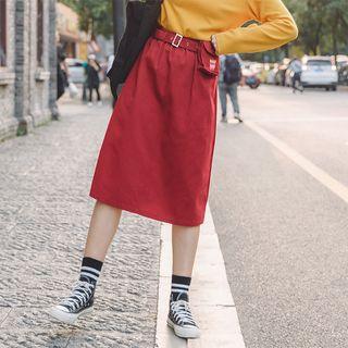 Belted Midi Skirt