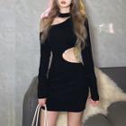 Cut-out Asymmetrical Mini Sheath Dress (various Designs)
