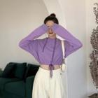 Drawstring Hem Crop Hoodie