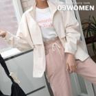Funnel-neck Drawstring-waist Zip-up Parka