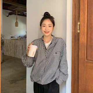 Gingham Anorak Pullover Black - One Size