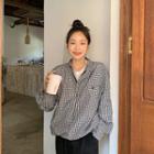 Gingham Anorak Pullover Black - One Size