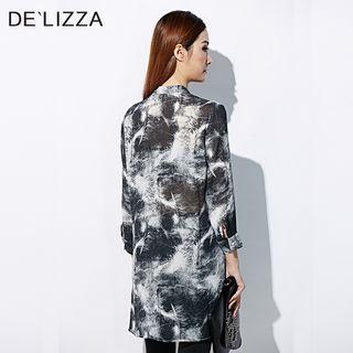 Print 3/4-sleeve Chiffon Blouse
