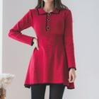 Button-front Knit Minidress