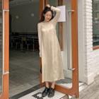 Spaghetti-strap Silky Long Dress