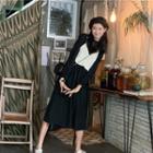 Set: Long-sleeve Midi Dress + Spaghetti Strap Top
