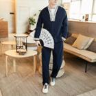 Traditional Chinese Set: Open Front Jacket + Pants