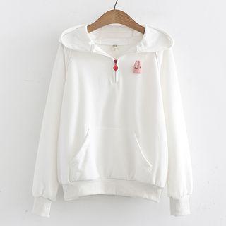 Hoodie With Rabbit Brooch