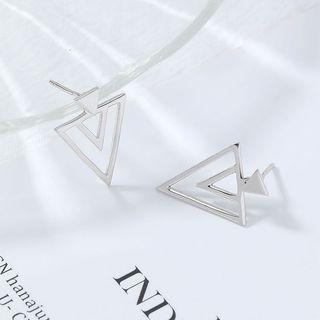 925 Sterling Silver Triangle Earring 1 Pair - As Shown In Figure - One Size