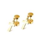 Classic Fashion Plated Gold Cross 316l Stainless Steel Stud Earrings Golden - One Size