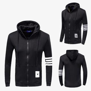 Striped Zip-up Hoodie
