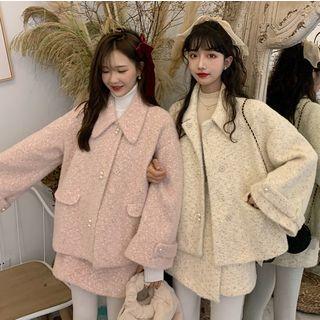 Single-breasted M Lange Coat / Mini A-line Skirt
