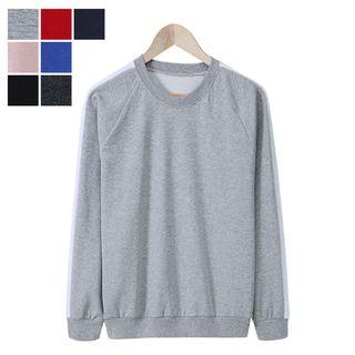 Contrast-trim Raglan-shoulder Sweatshirt