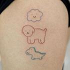 Cloud / Puppy / Dinosaur Print Waterproof Temporary Tattoo One Piece - One Size
