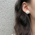Flower Ear Stud 1 Pair - S925 Silver Needle Earrings - One Size
