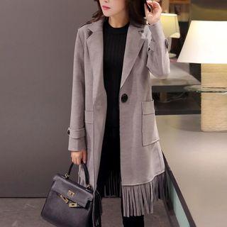 Fringed Single Button Coat