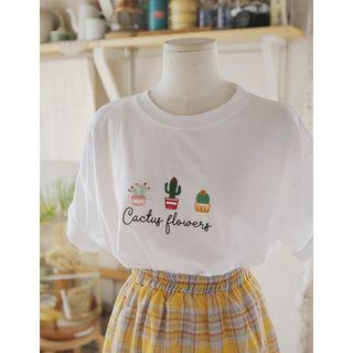 Cactus Embroidered Loose-fit T-shirt