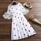 Strawberry Embroidered Short-sleeve Dress