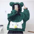 Embroidered Hoodie Green - One Size