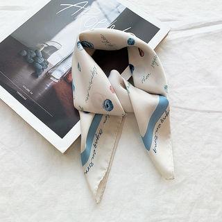 Printed Lightweight Square Scarf Sky Blue - One Size