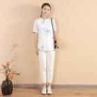 Indigo Dyed Short-sleeve T-shirt