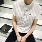 Pinstriped Short-sleeve T-shirt