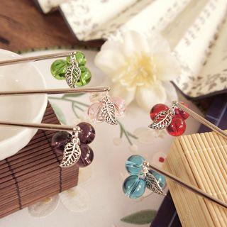 Alloy Leaf & Bead Hair Stick