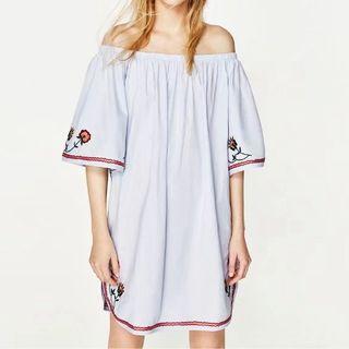 Off-shoulder Embroidery Sundress