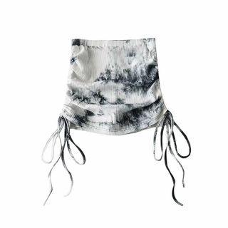 Tie-dye Drawstring Mini Fitted Skort