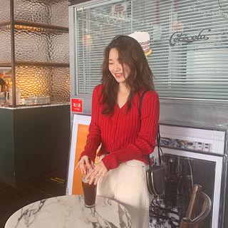 Rib Knit Buttoned Cardigan