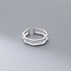 Geometric Layered Open Ring 1 Pc - S925 Silver - Silver - One Size