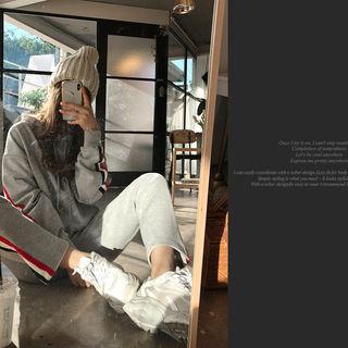 Contrast-trim Sweat Hoodie & Pants Set