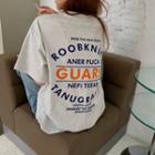 Short-sleeve Letter Print Loose-fit T-shirt